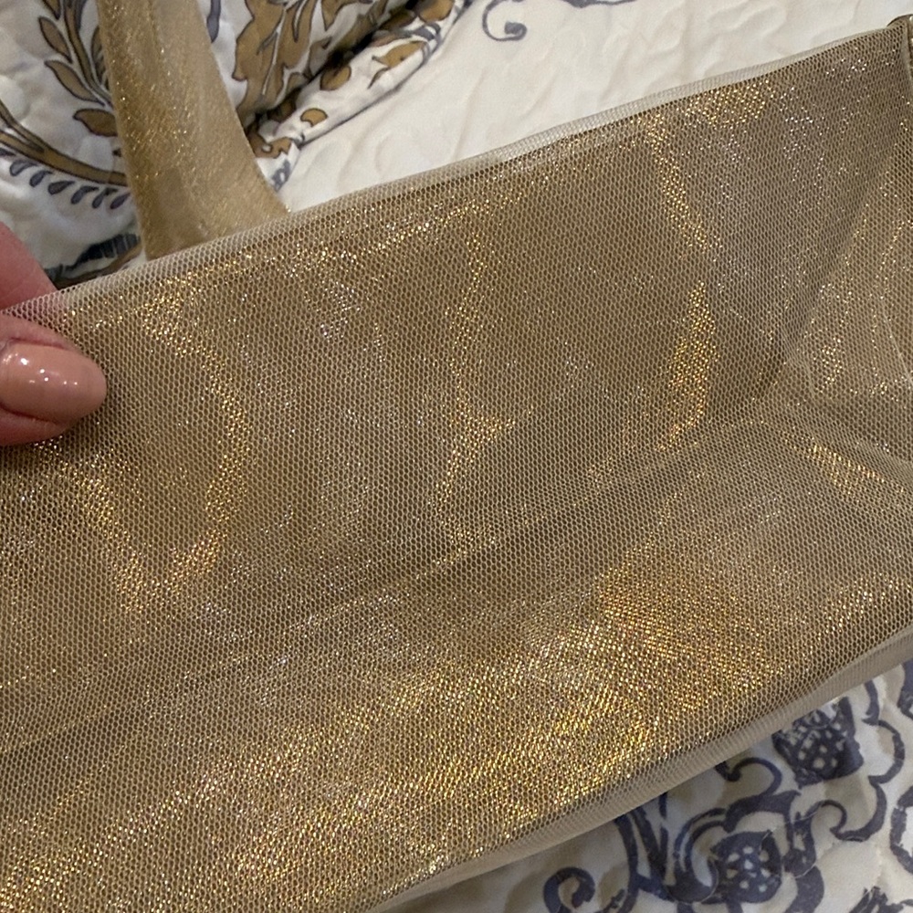 Dior Metallic Gold Star Mesh Tote - Picture 5 of 13